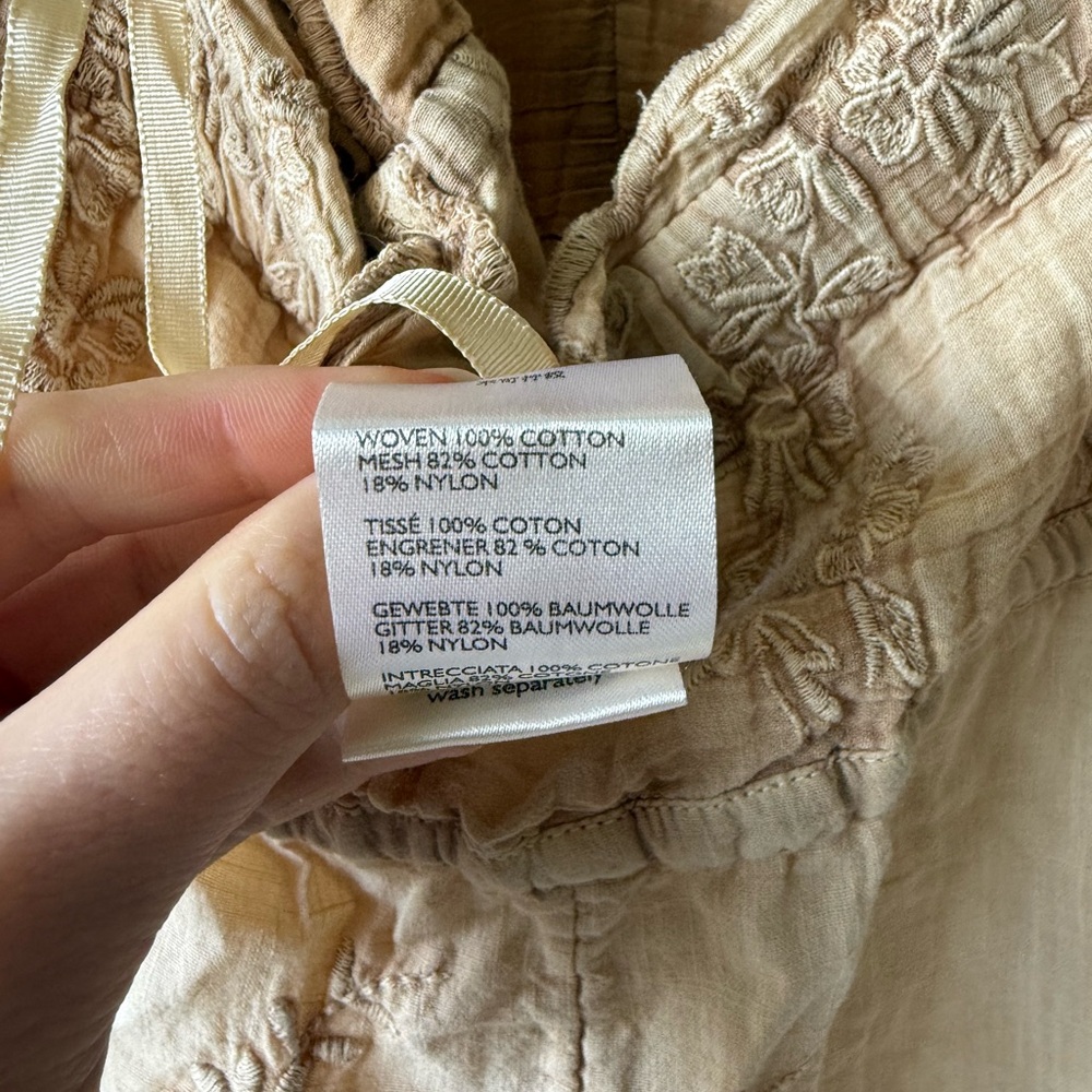 Free People Daisy Ranch Embroidered Floral Jumpsuit Romper Beige Women's Sz S/P - Picture 11 of 11